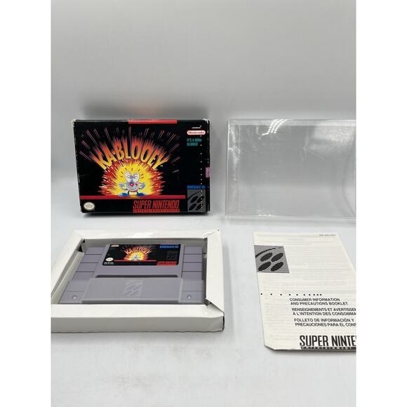 KA-BLOOEY Super Nintendo SNES Original Box with Protective Sleeve - Picture 2 of 16